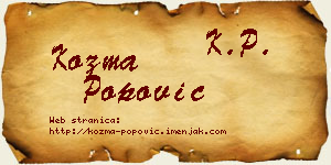 Kozma Popović vizit kartica